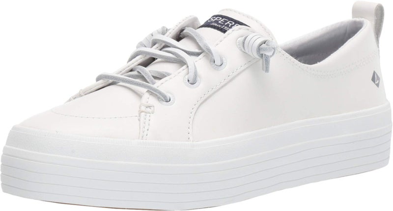 Sperry womens Crest Vibe Platform Leather Sneaker, White, 9.5 US - Image 1